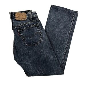 Vintage Levis 520 Jeans Mens 28x28 Acid Wash Black Denim Made in USA 80s 1980s